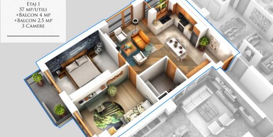 LA CHEIE! Apartament Vila 3 camere et.1 Cal.Cisnadiei
