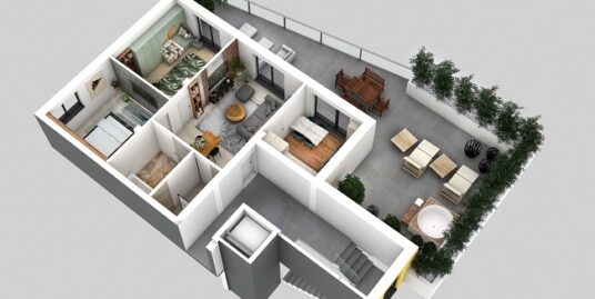 Penthouse PANORAMIC 3 camere 2 bai+ 82 mp terasa Turnisor ( lift)